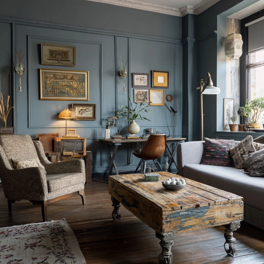 moody vintage living room 41