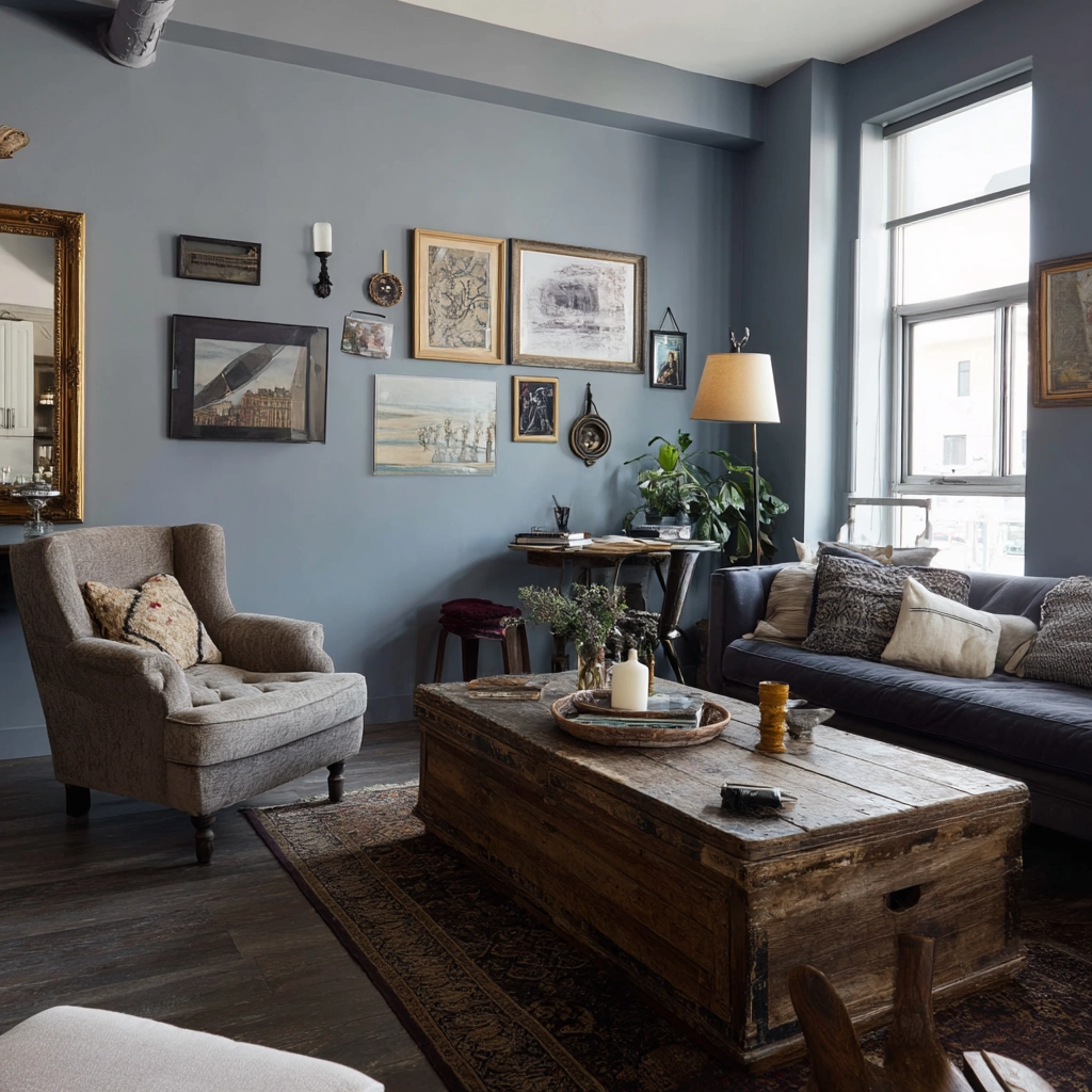 moody vintage living room 44