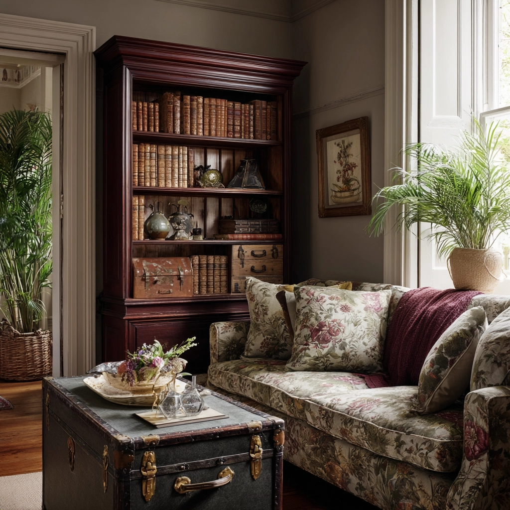 moody vintage living room 45