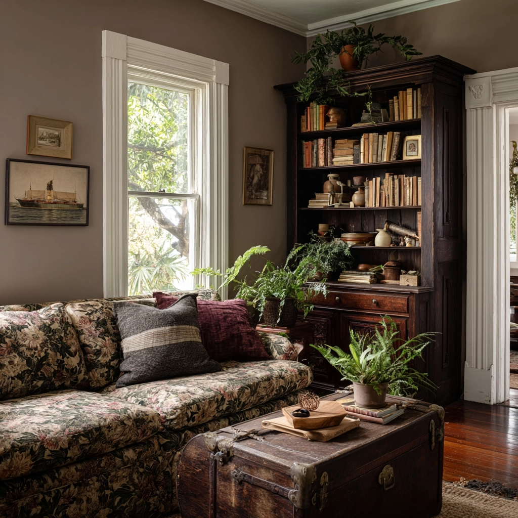 moody vintage living room 47