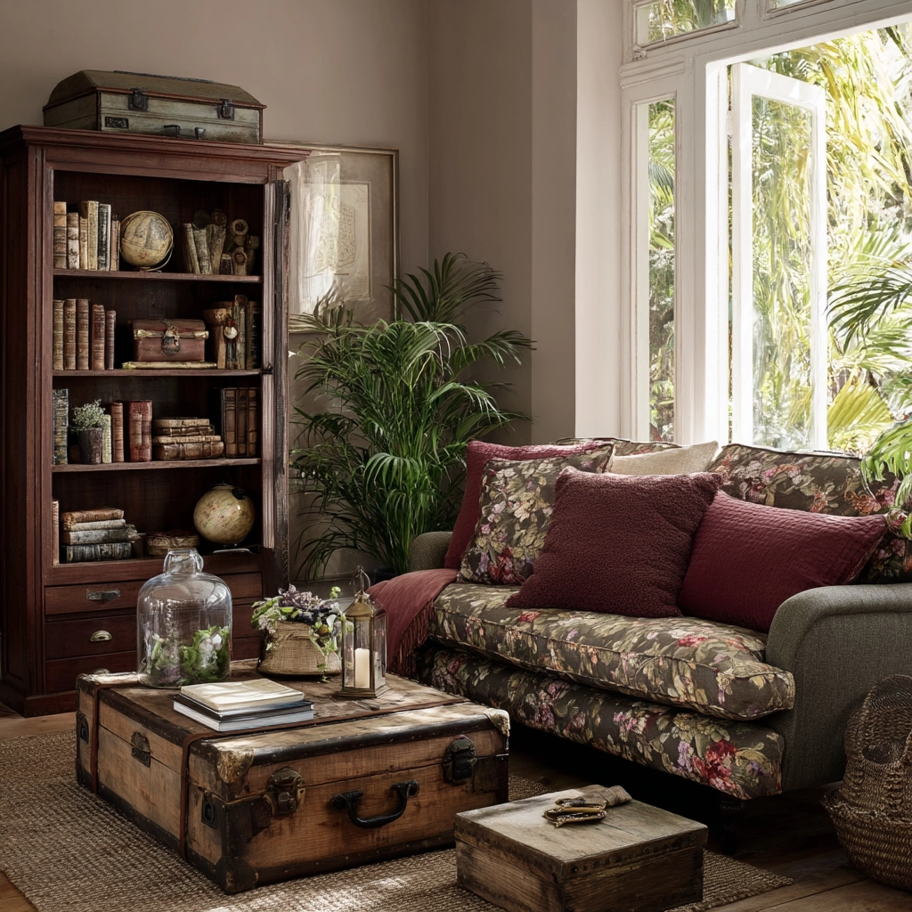 moody vintage living room 48