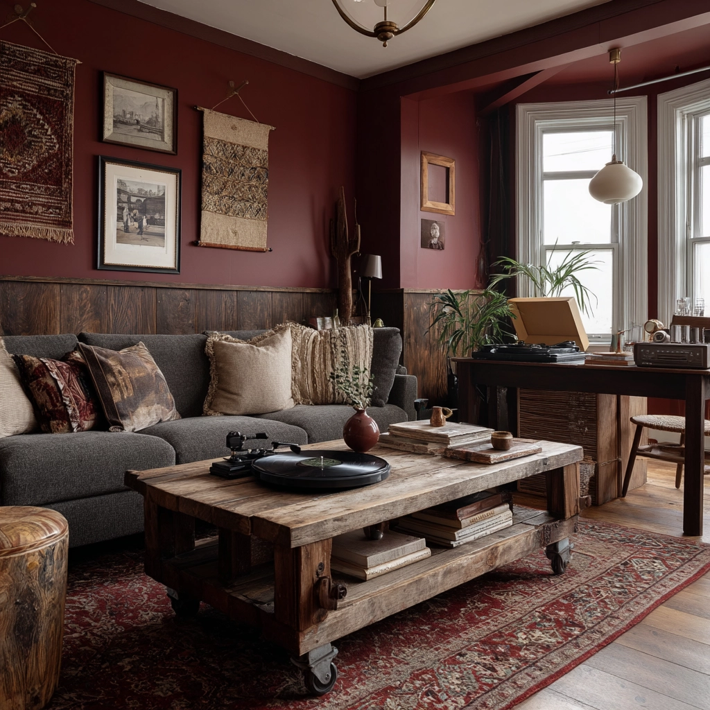 moody vintage living room 51