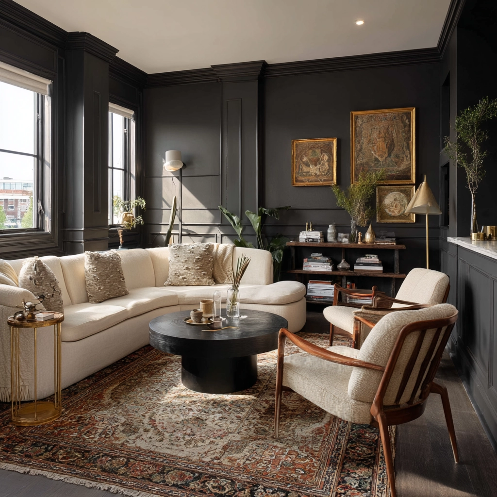 moody vintage living room 54