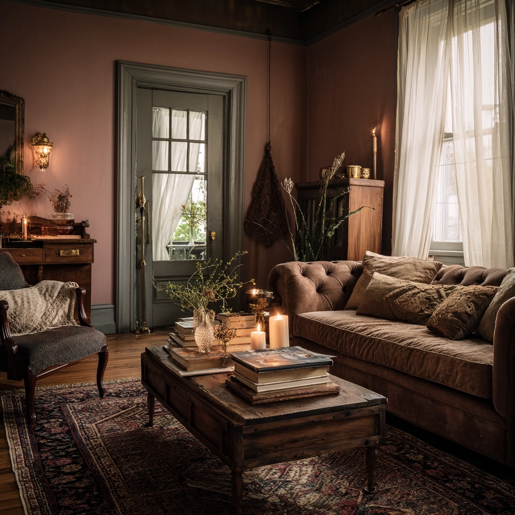 moody vintage living room 58