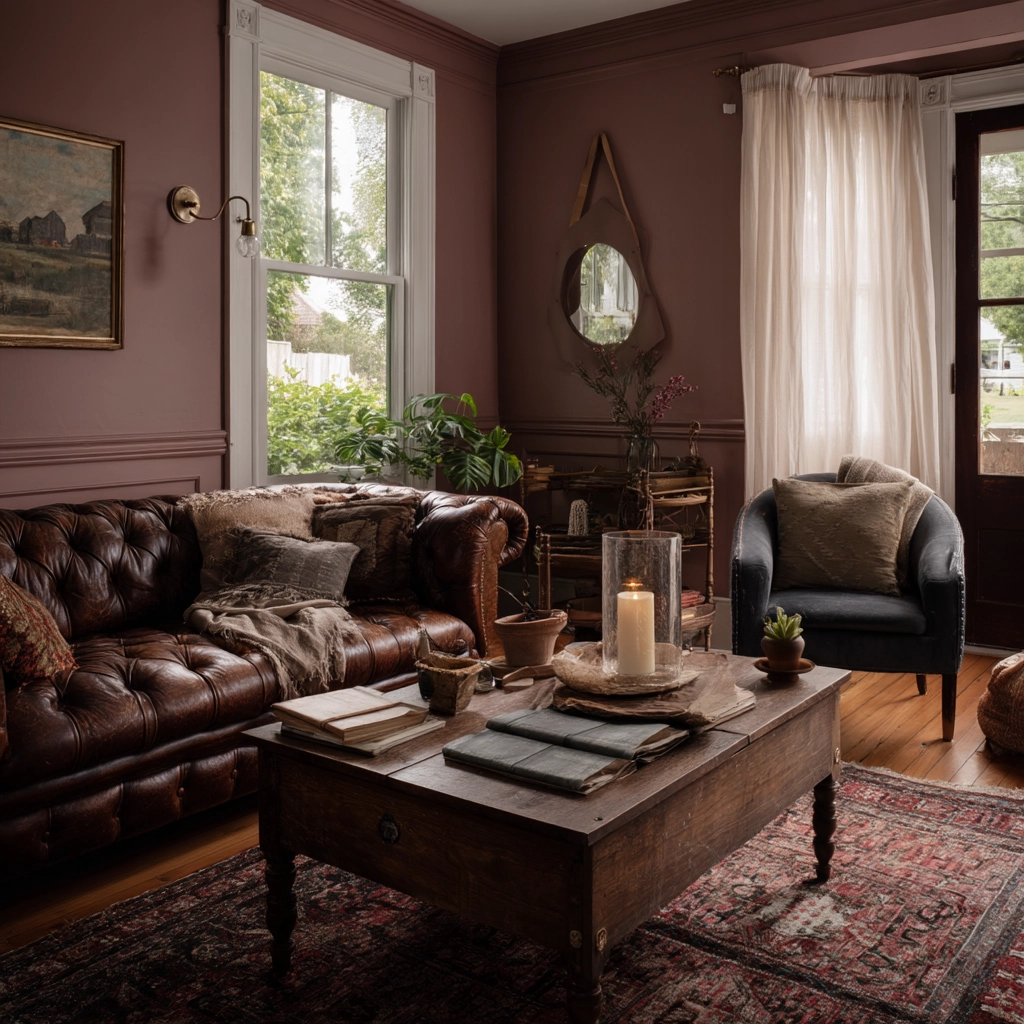 moody vintage living room 59