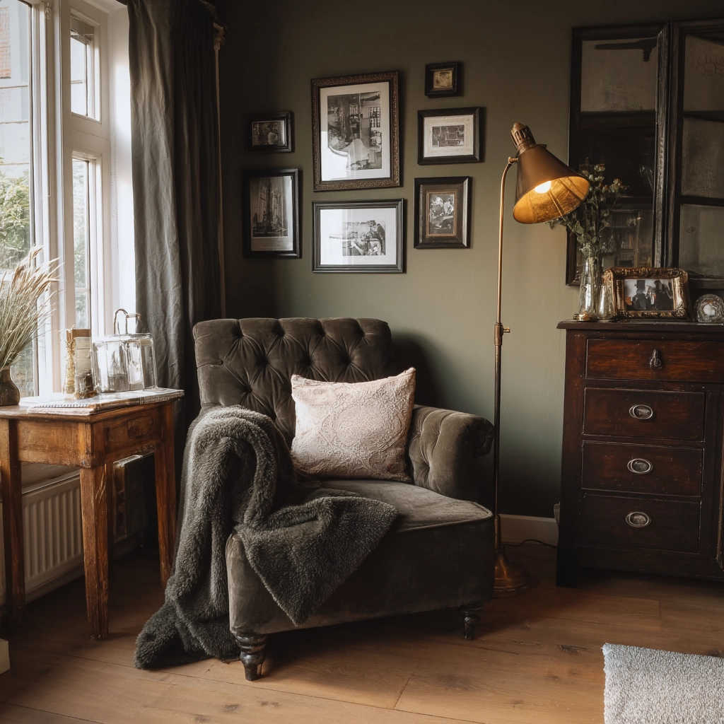 moody vintage living room 7