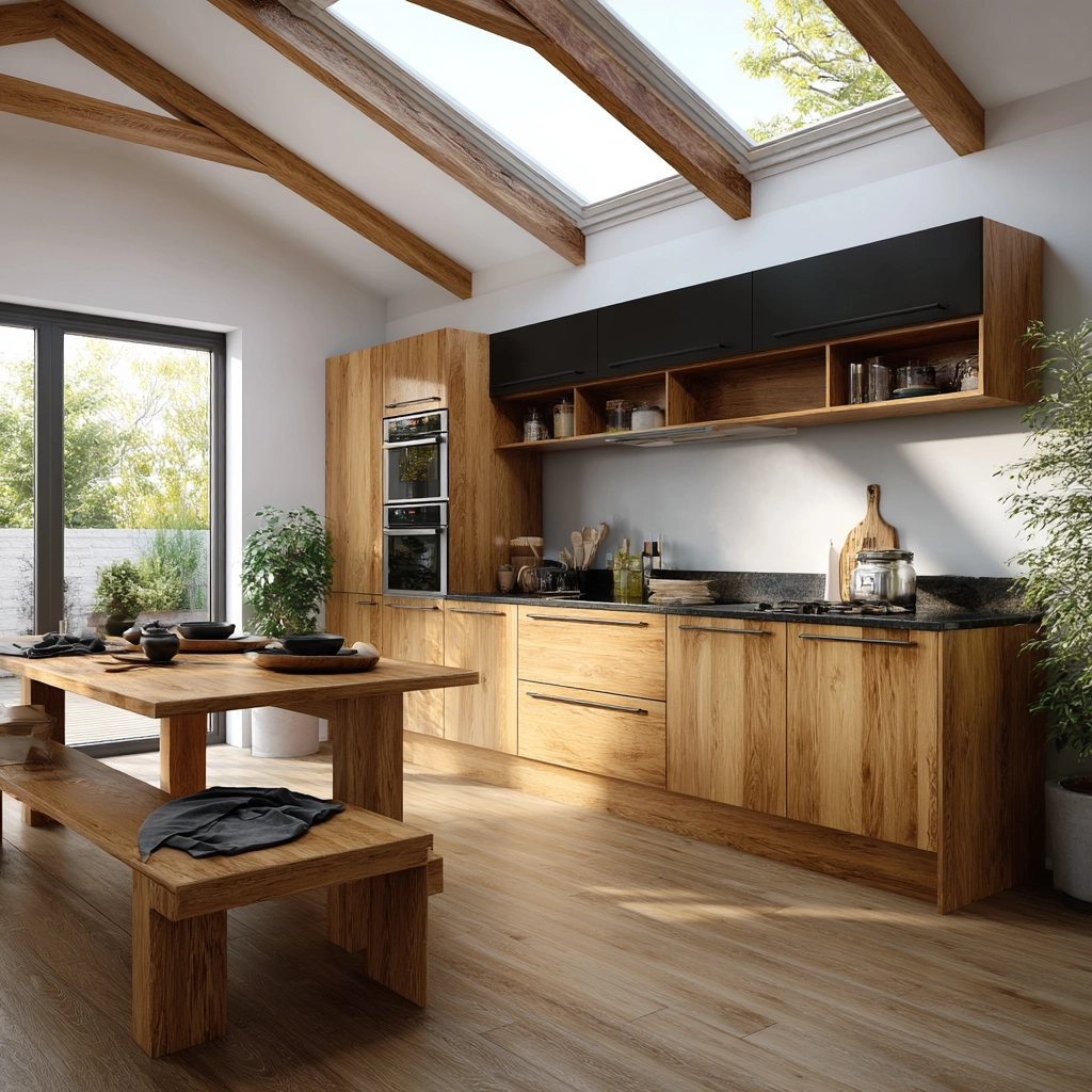 oak kitchen cabinets 60