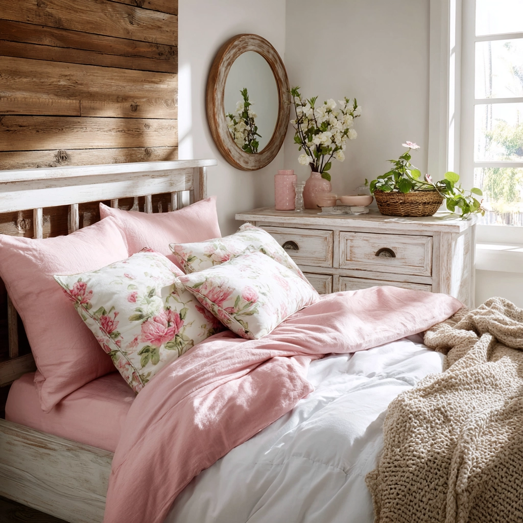 pink and white bedroom 10