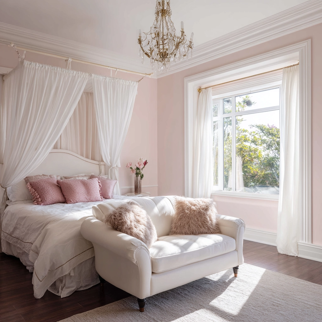 pink and white bedroom 13