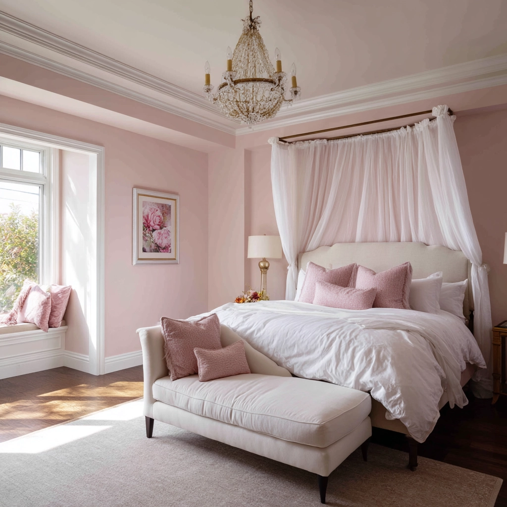 pink and white bedroom 14