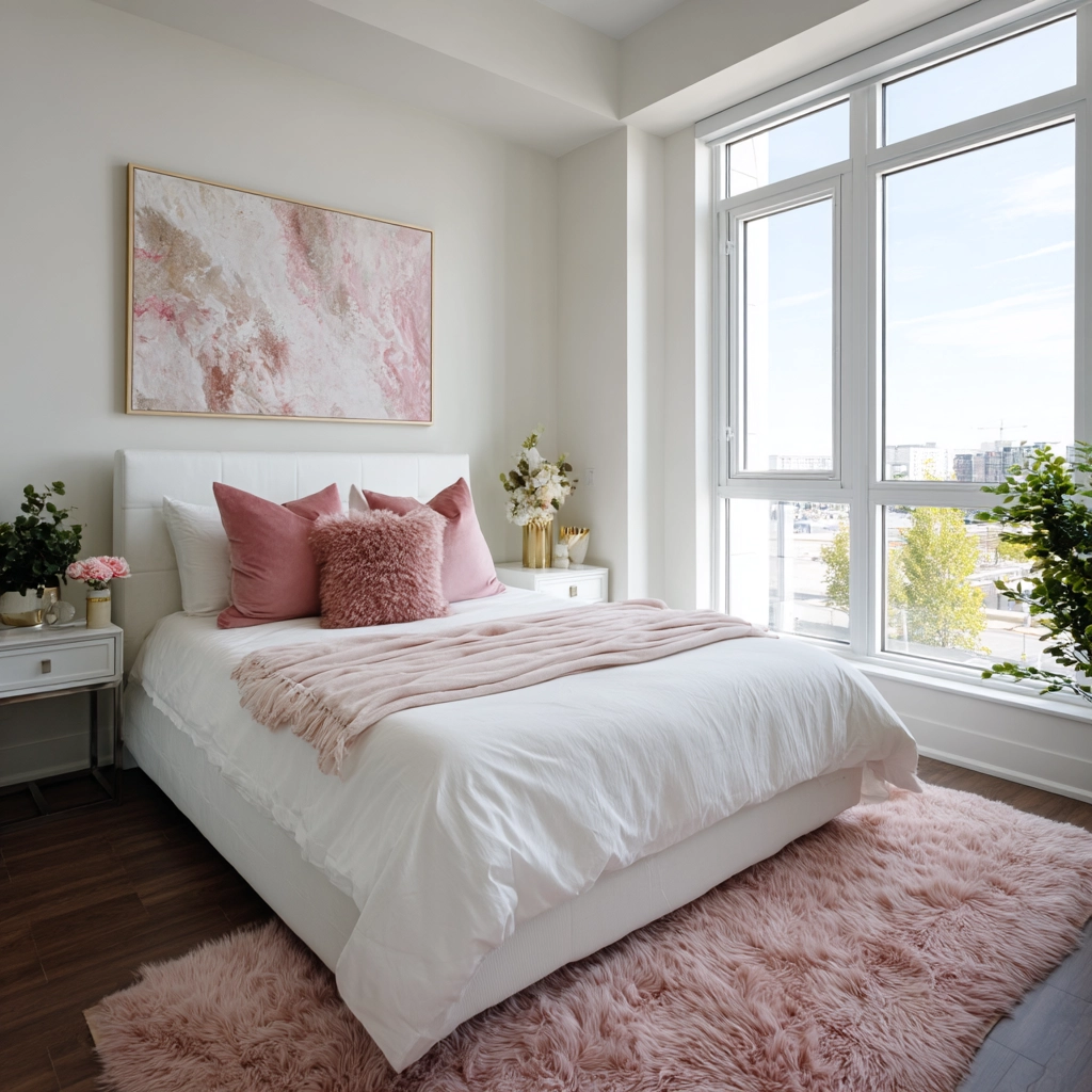 pink and white bedroom 21