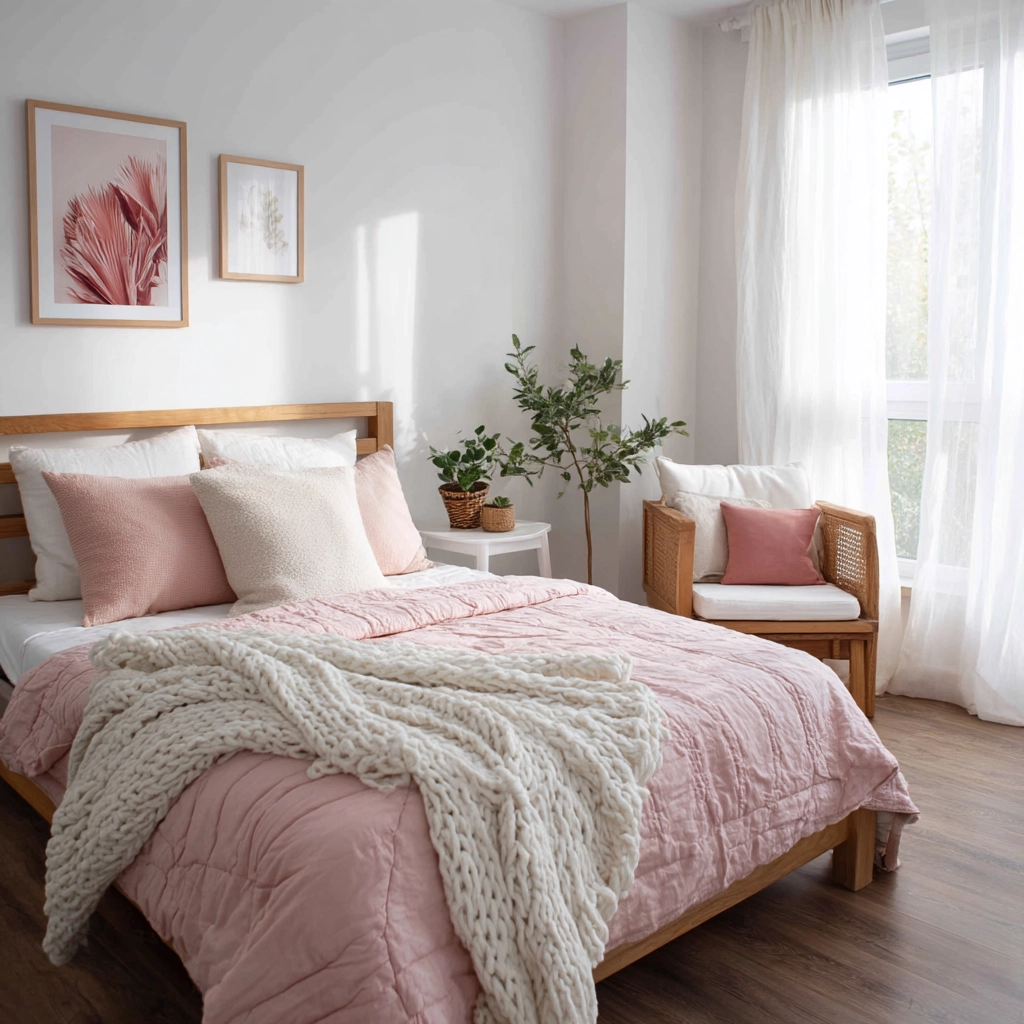 pink and white bedroom 26
