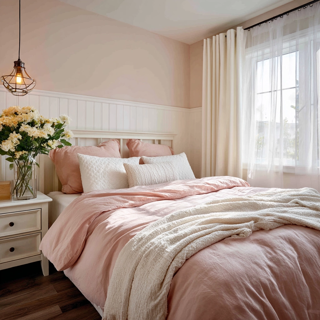 pink and white bedroom 3