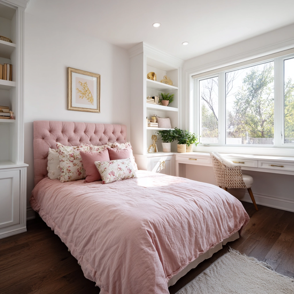 pink and white bedroom 31