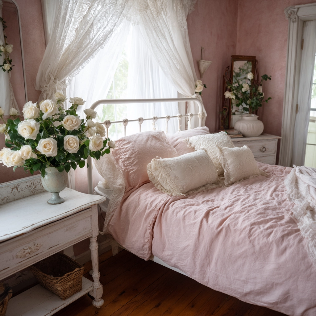pink and white bedroom 33