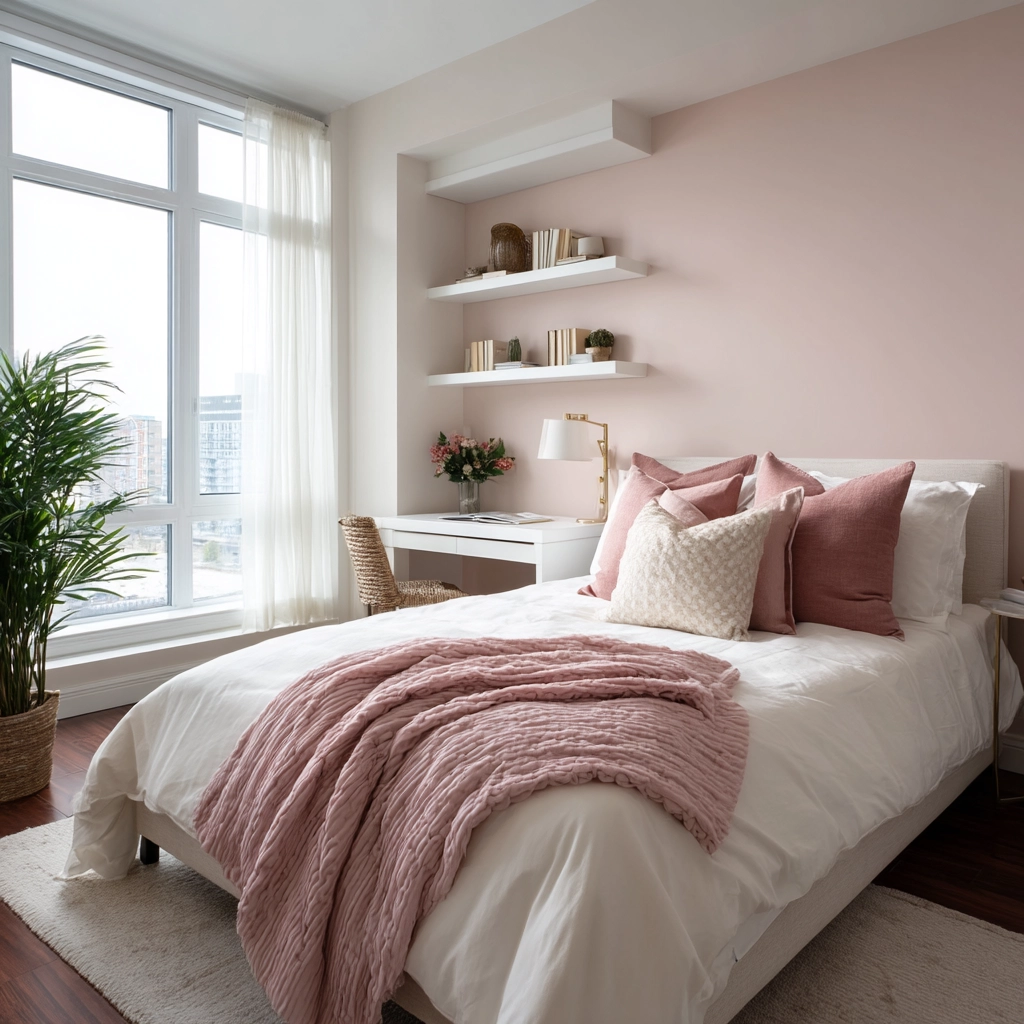 pink and white bedroom 41