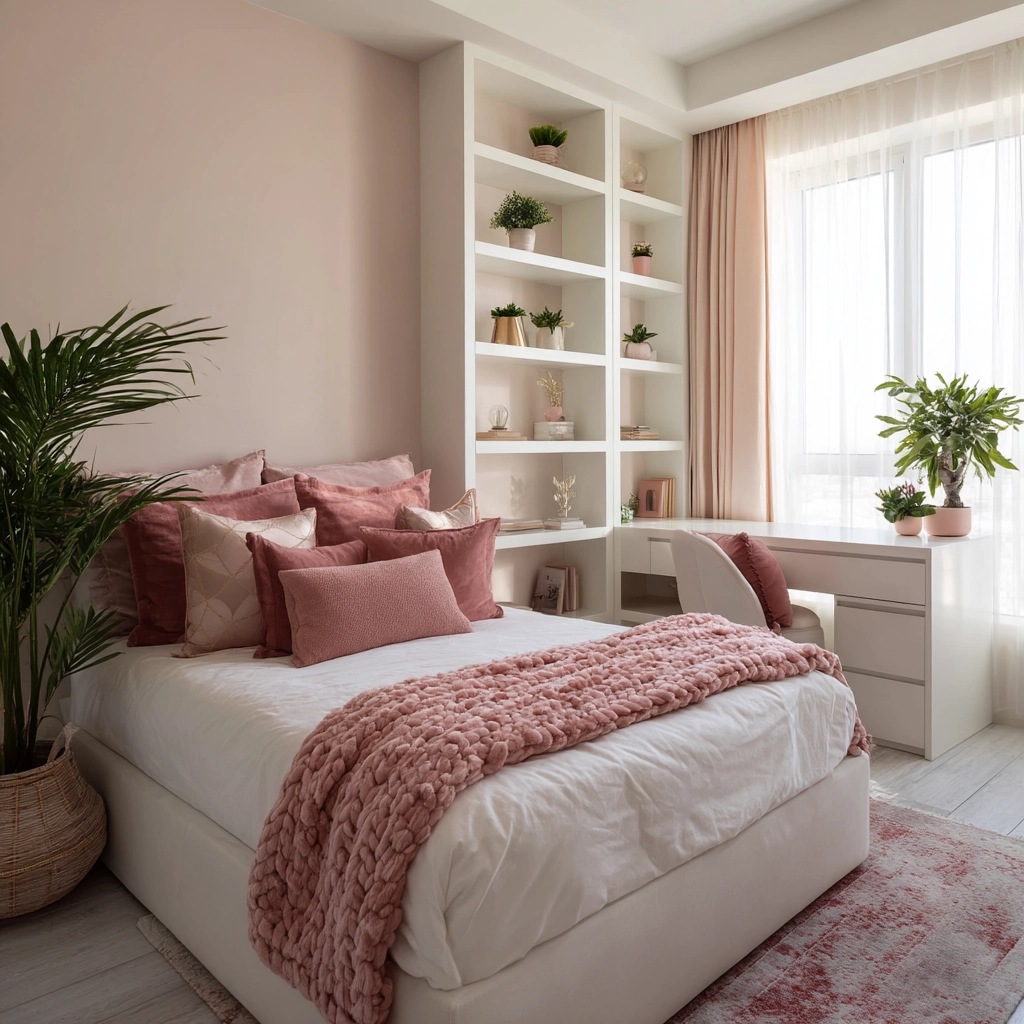 pink and white bedroom 42