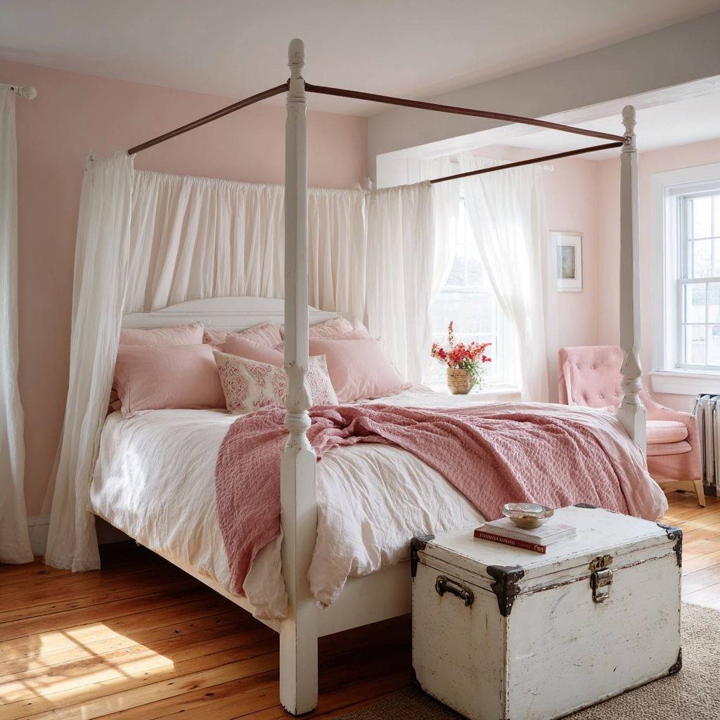 pink and white bedroom 47