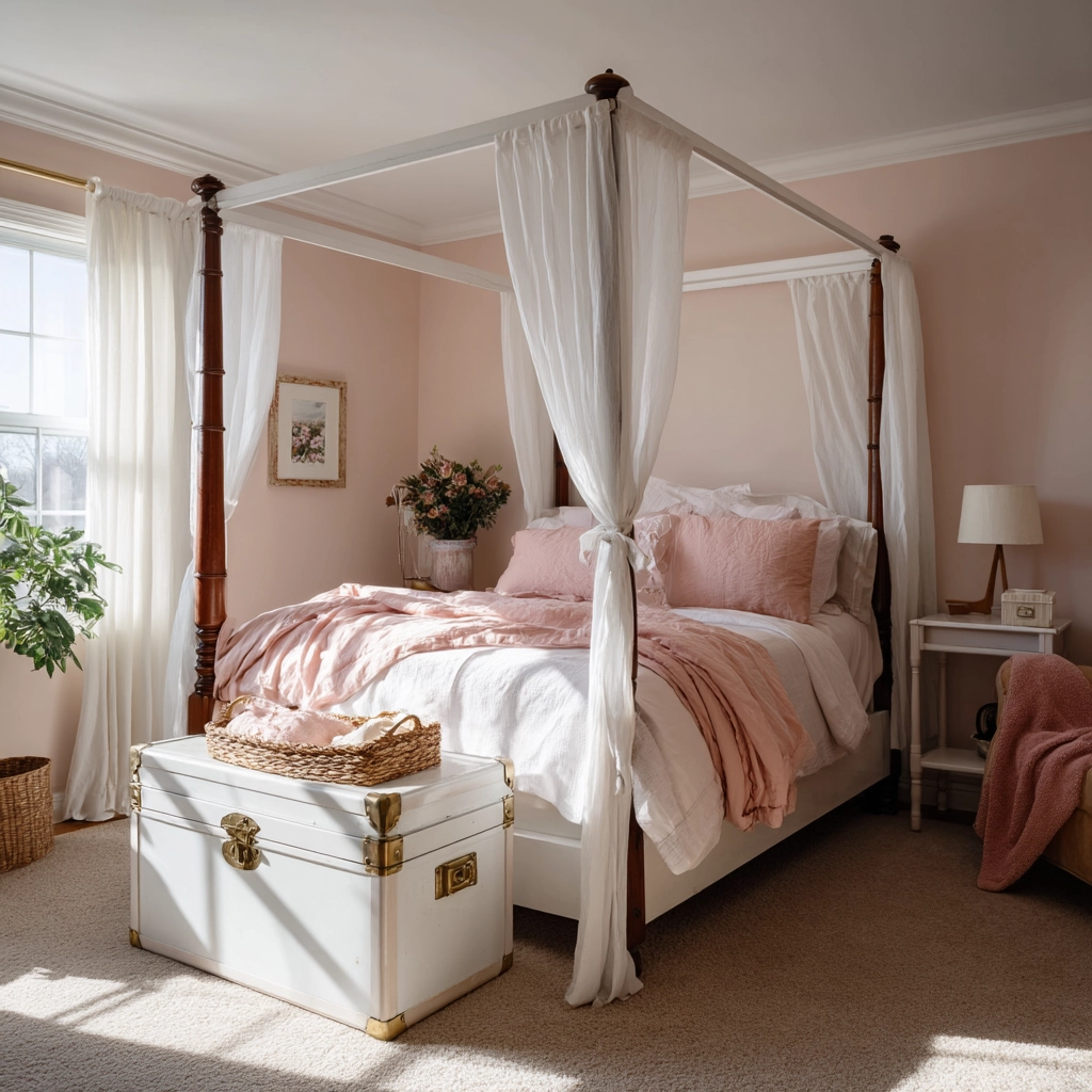 pink and white bedroom 48