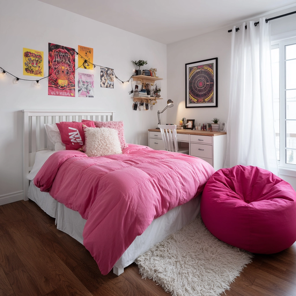 pink and white bedroom 49