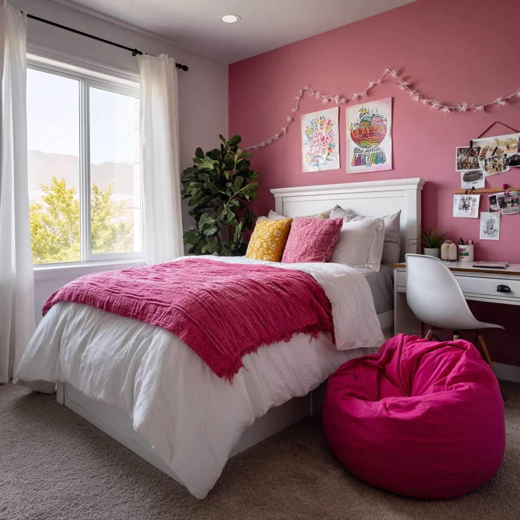 pink and white bedroom 50