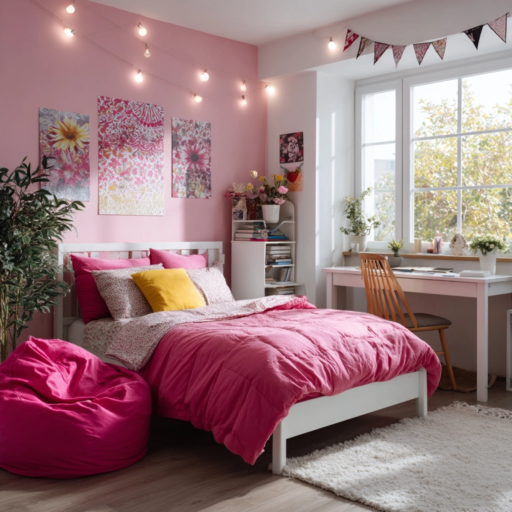 pink and white bedroom 51