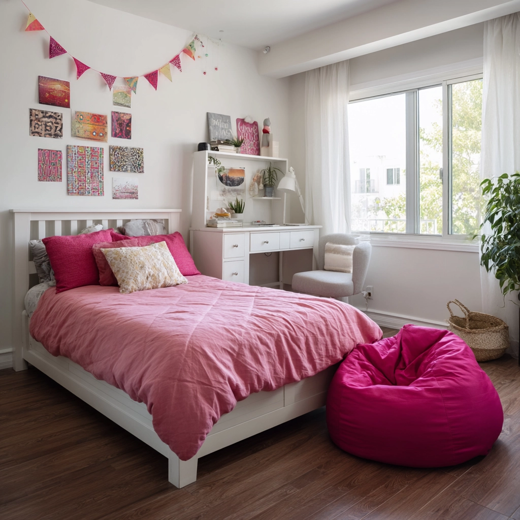pink and white bedroom 52