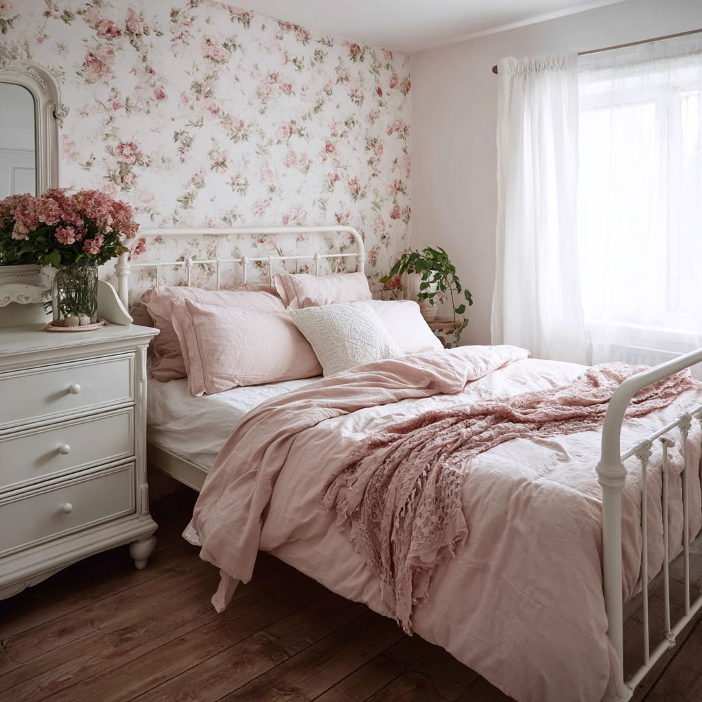 pink and white bedroom 55