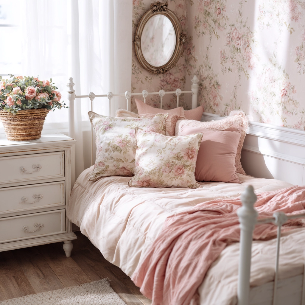pink and white bedroom 56