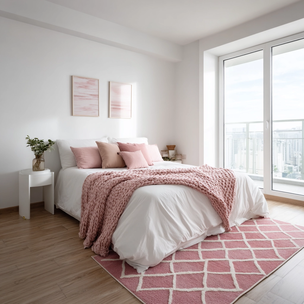 pink and white bedroom 6