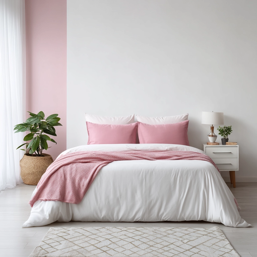 pink and white bedroom 60