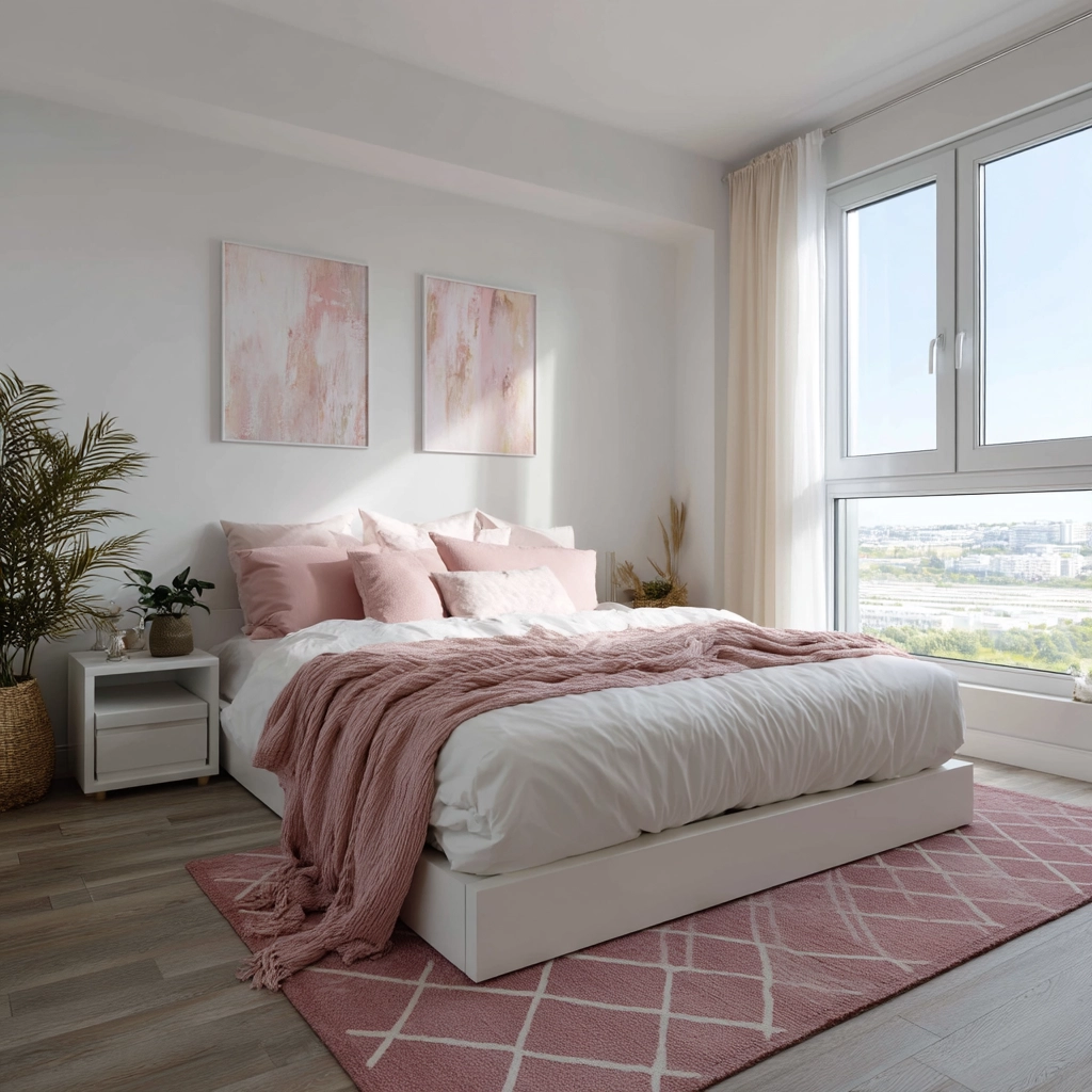 pink and white bedroom 7