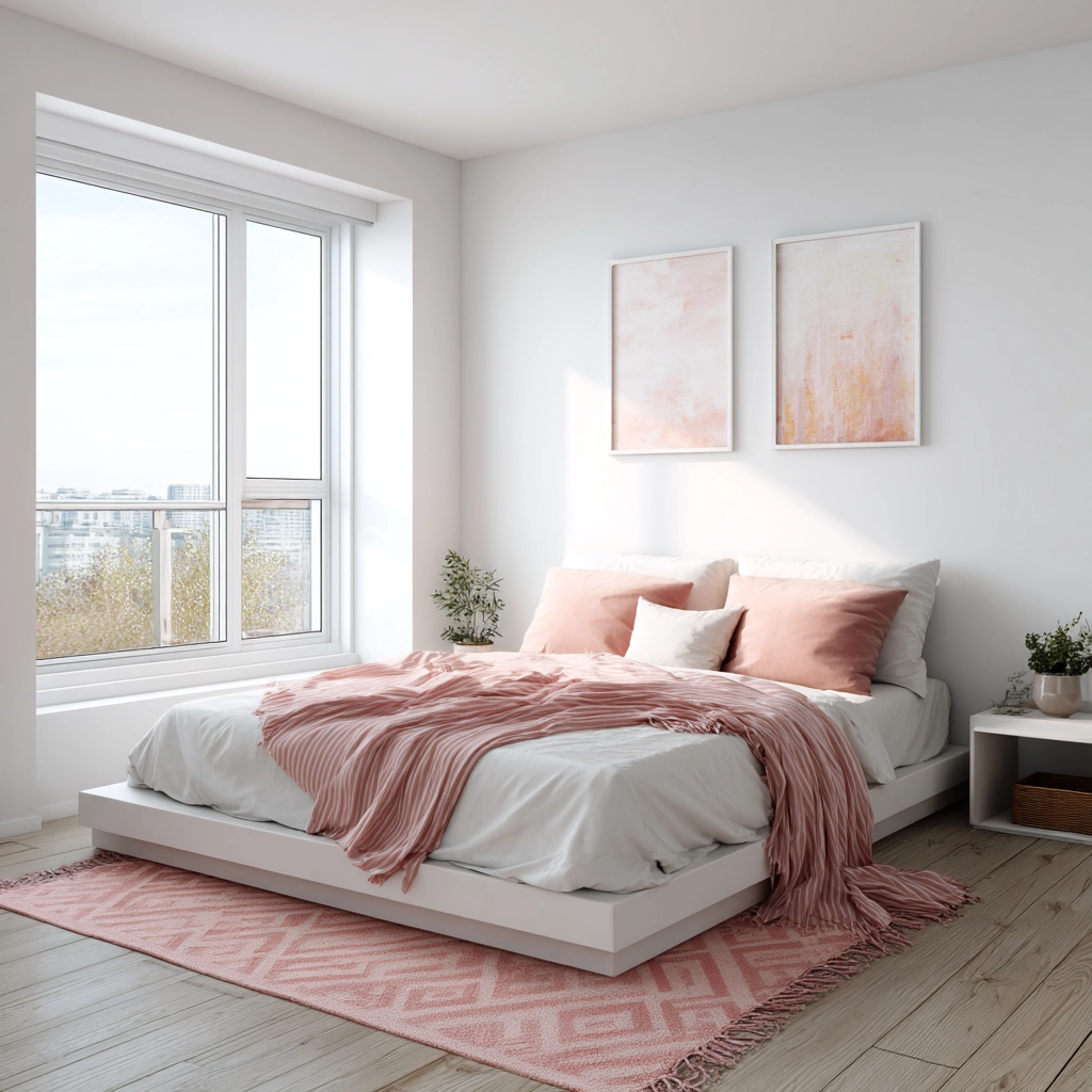 pink and white bedroom 8
