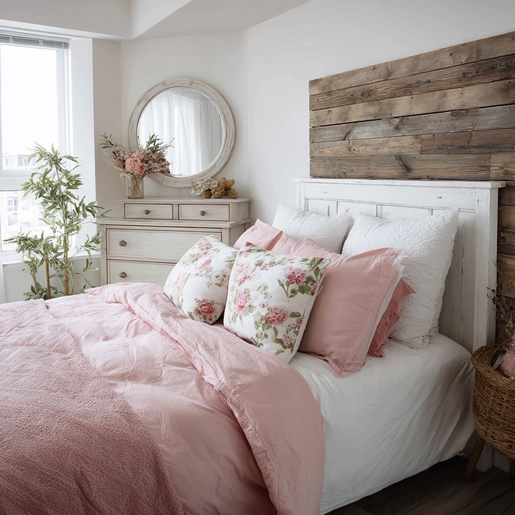 pink and white bedroom 9
