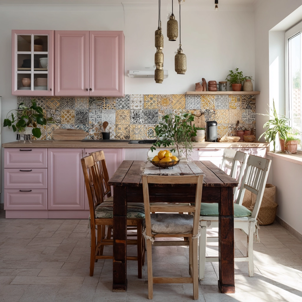 pink kitchen 48