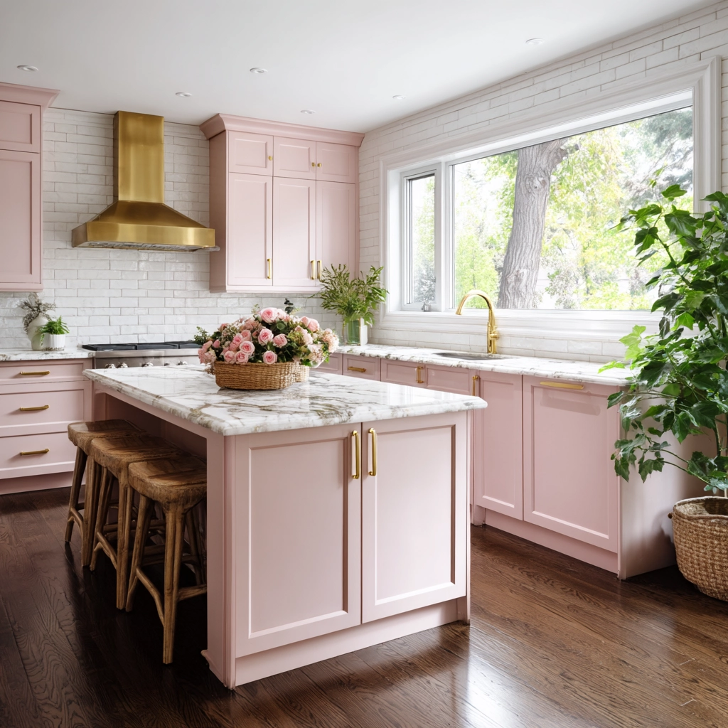 pink kitchen cabinets 10