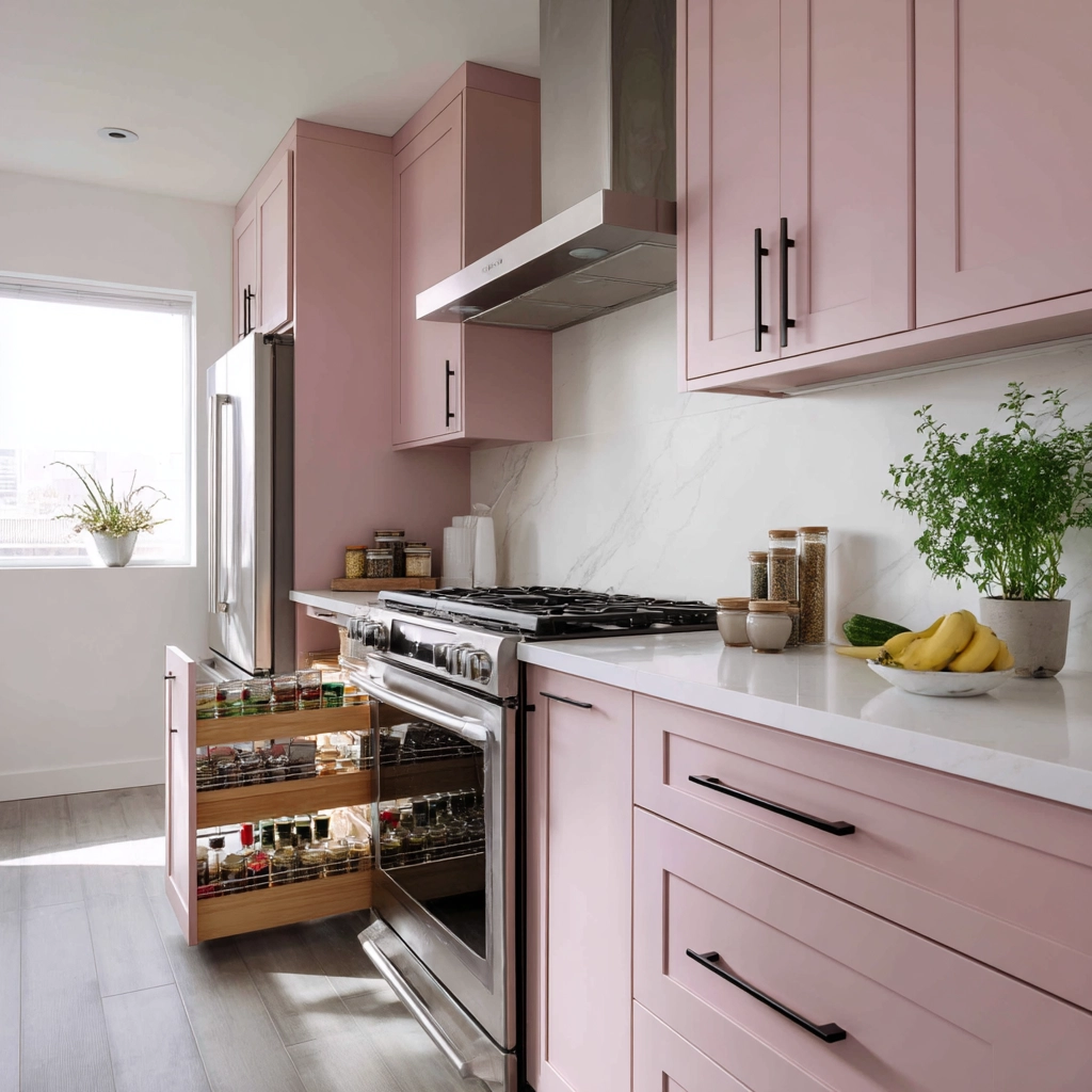 pink kitchen cabinets 14