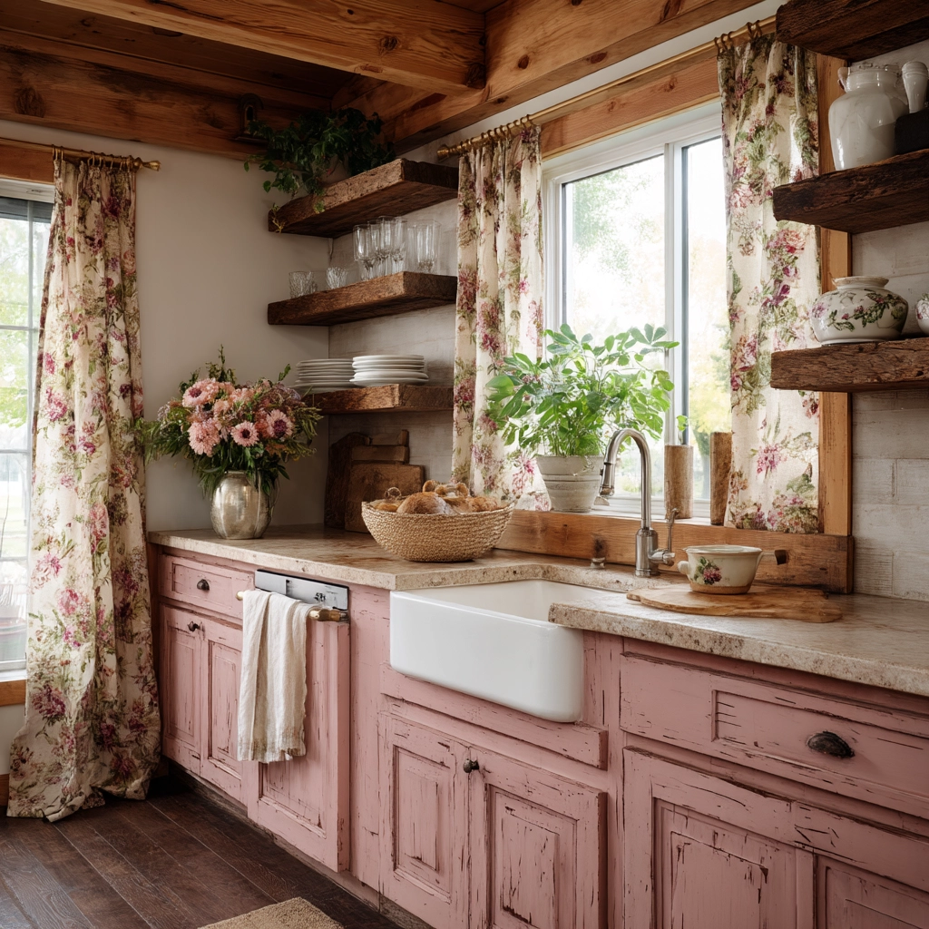 pink kitchen cabinets 18