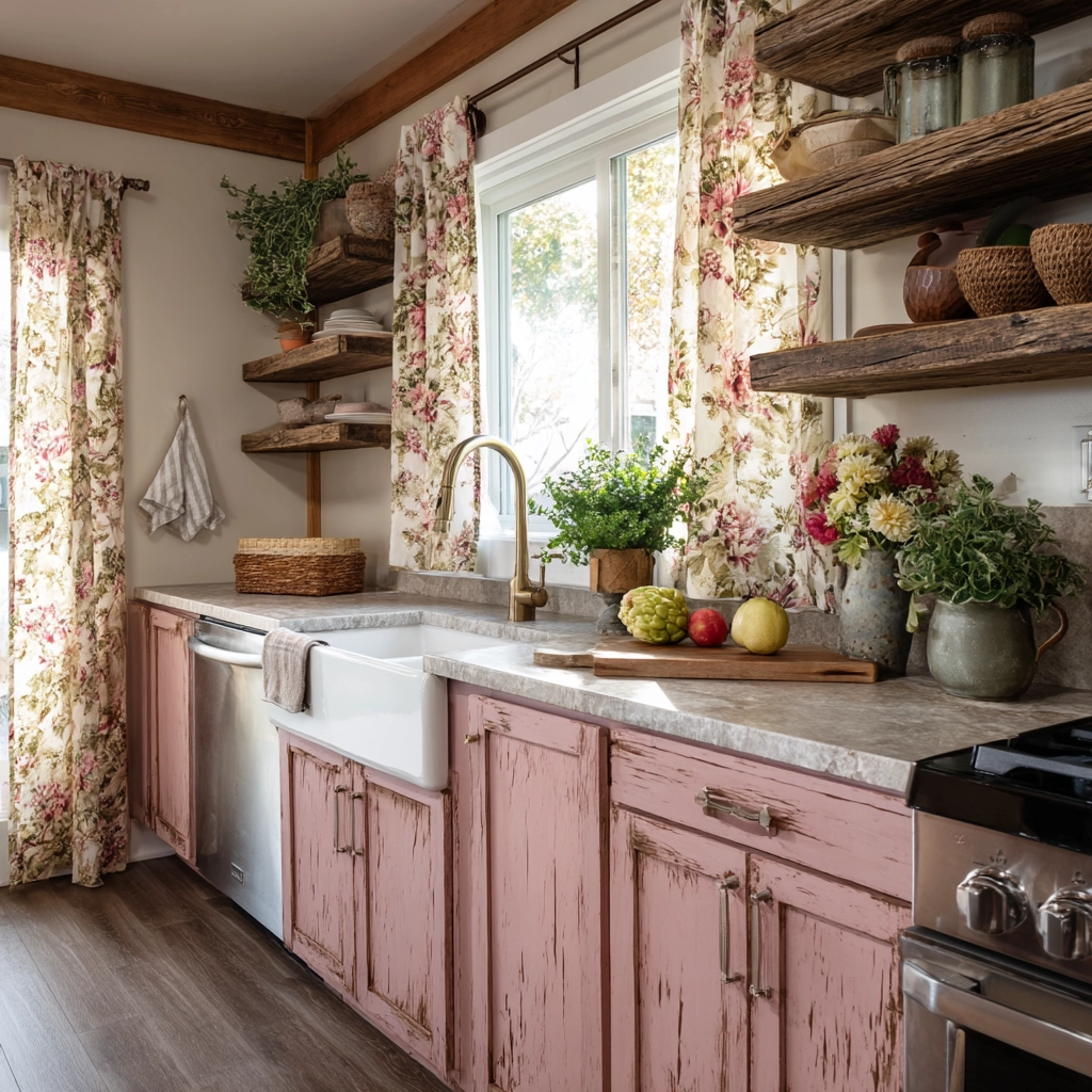 pink kitchen cabinets 19