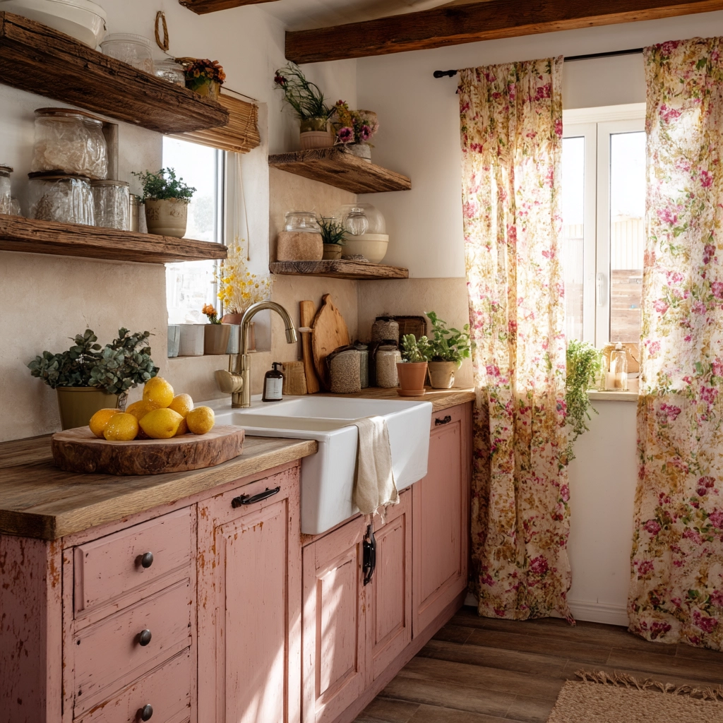 pink kitchen cabinets 20