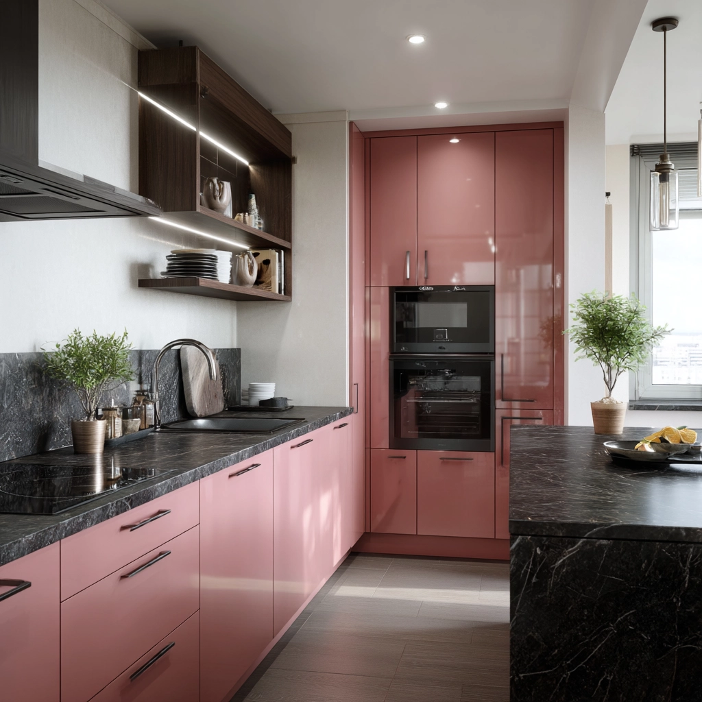 pink kitchen cabinets 21