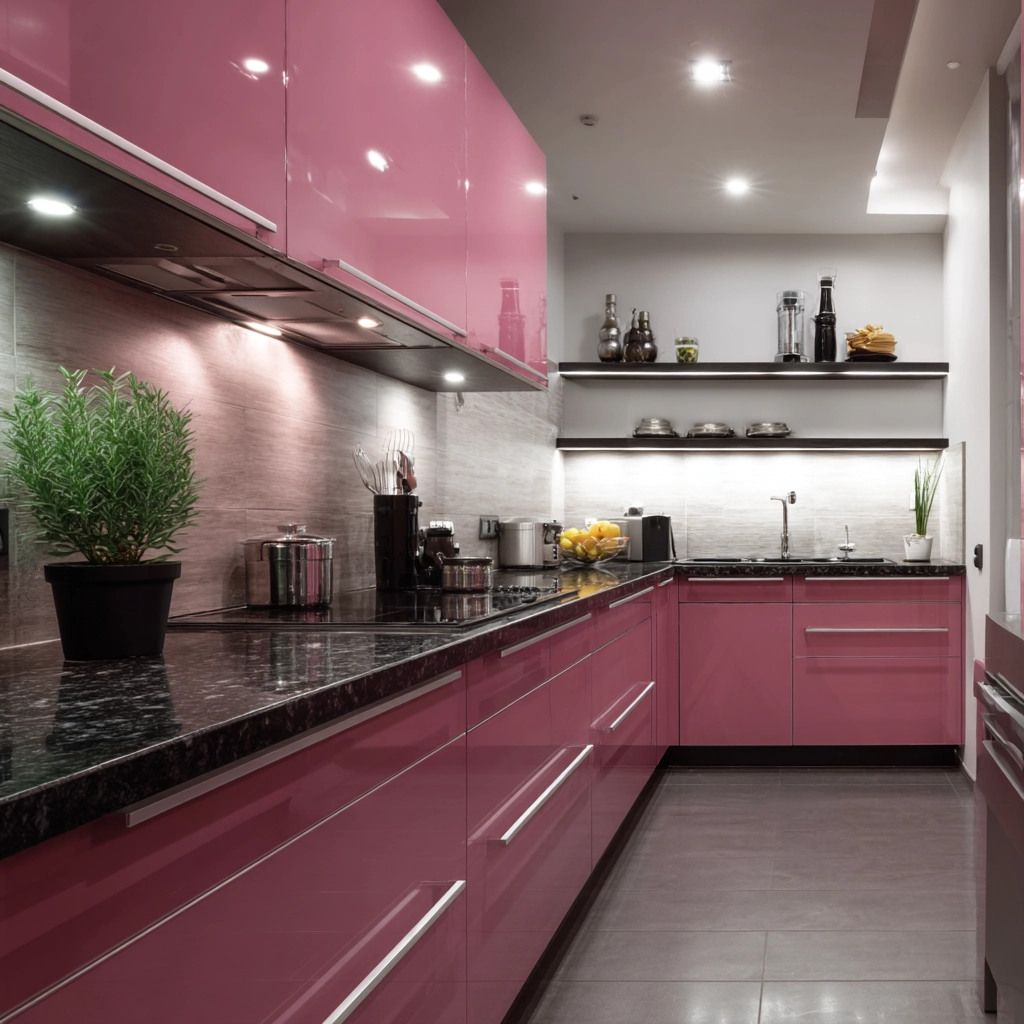 pink kitchen cabinets 22