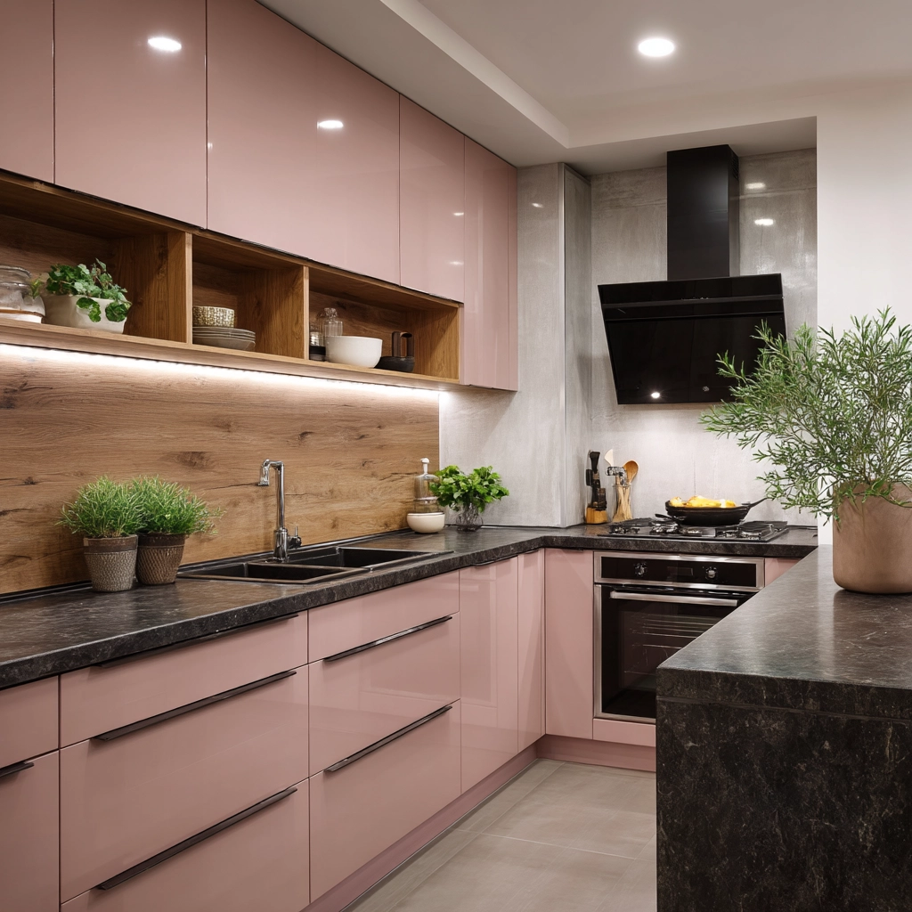 pink kitchen cabinets 23