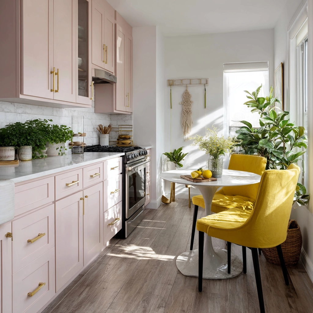 pink kitchen cabinets 27