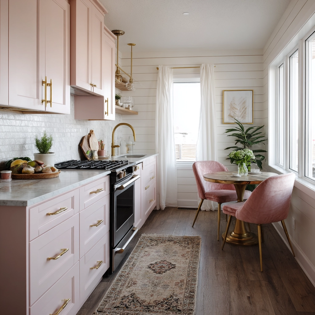 pink kitchen cabinets 28