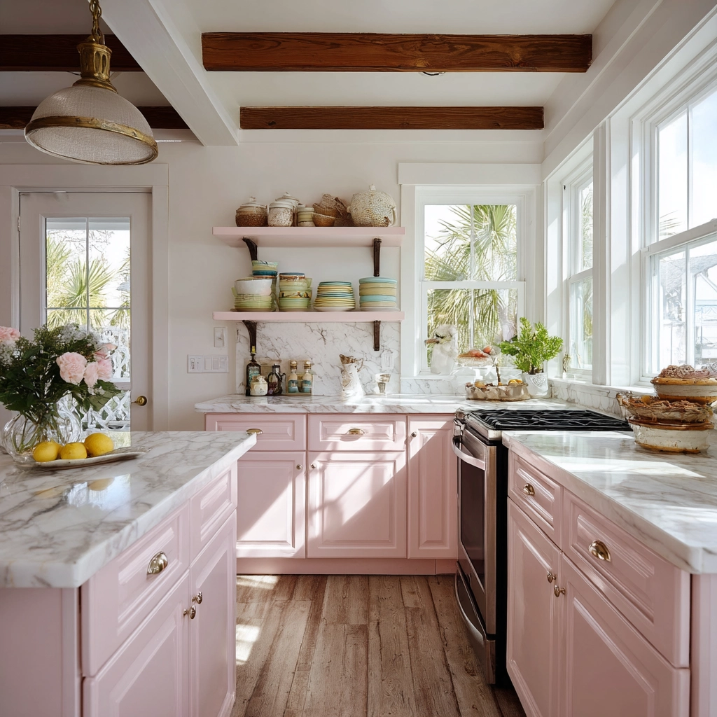 pink kitchen cabinets 3