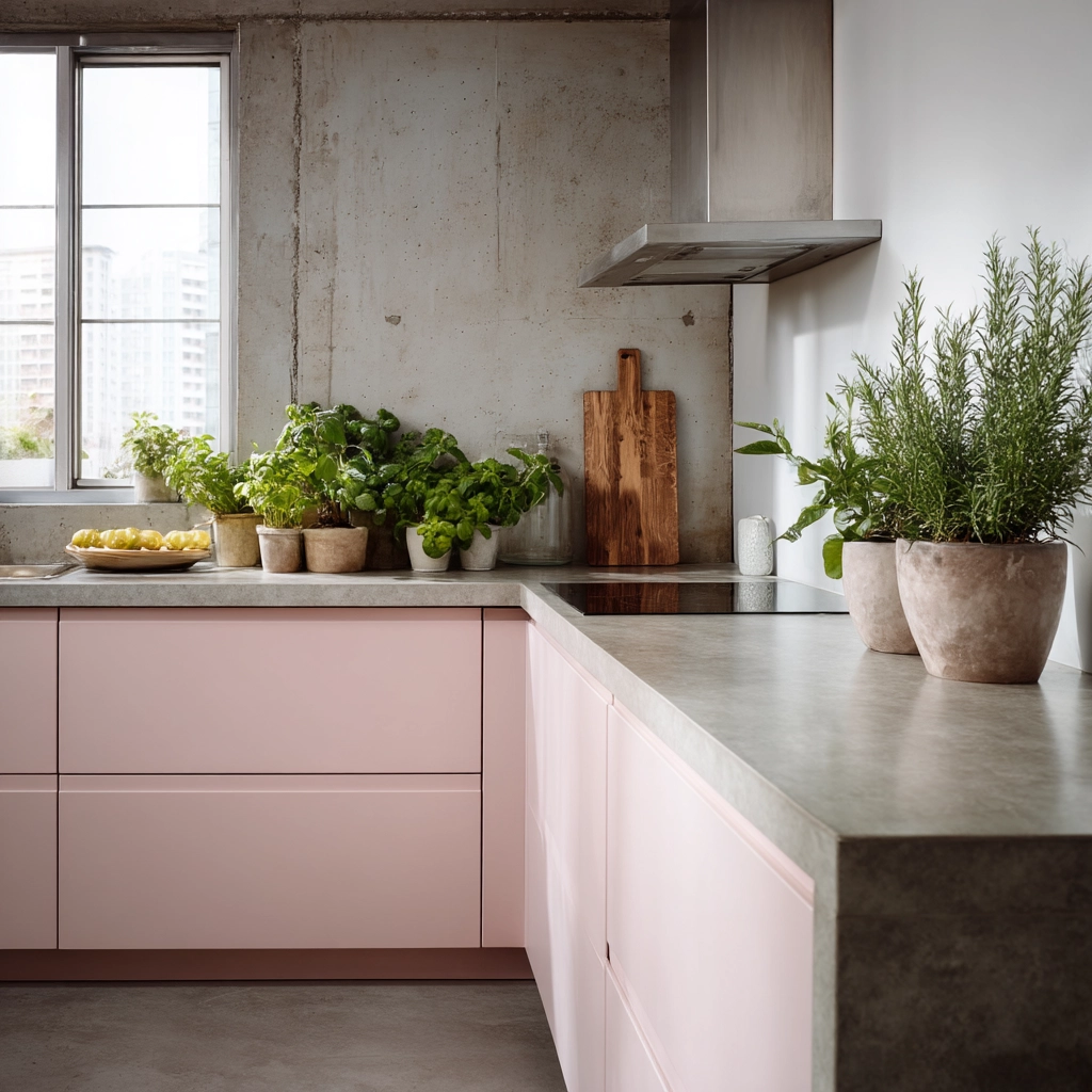 pink kitchen cabinets 39