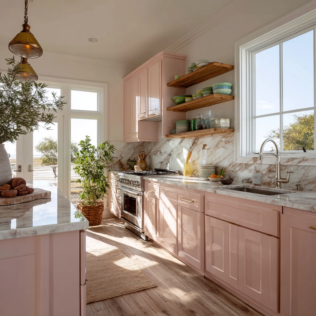 pink kitchen cabinets 4