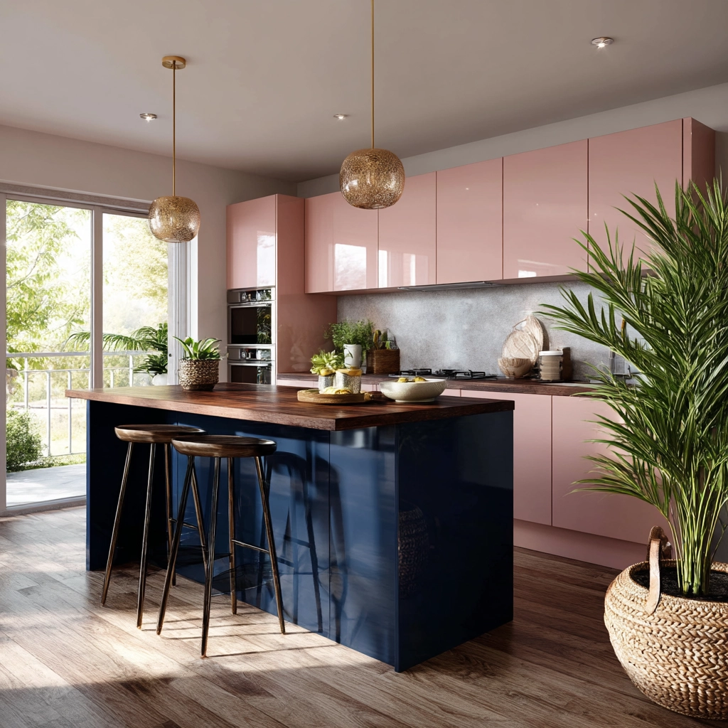 pink kitchen cabinets 41
