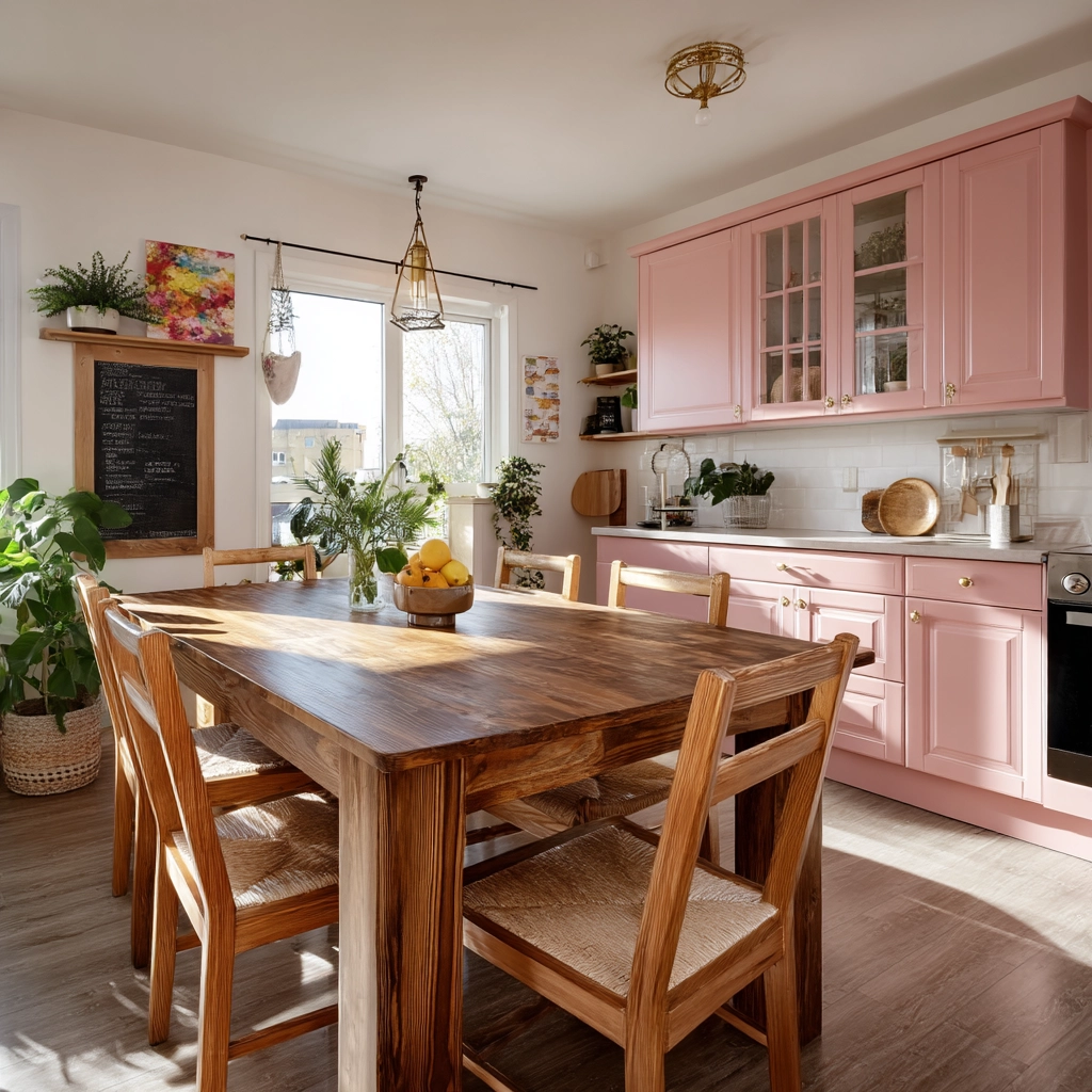 pink kitchen cabinets 46